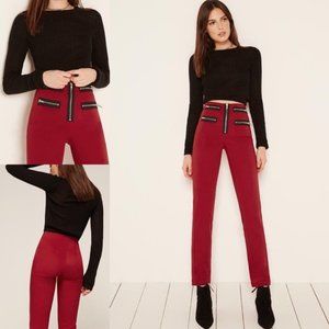 Reformation High Rise Pistol Pants In Crimson Size 6
